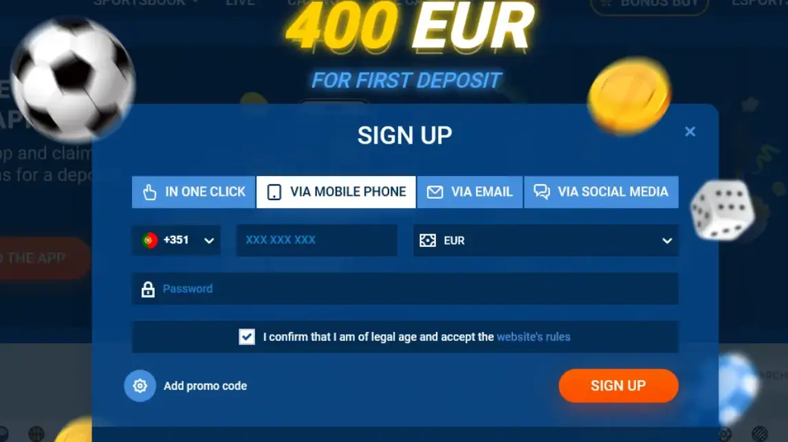 Registration via Phone Number - Mostbet