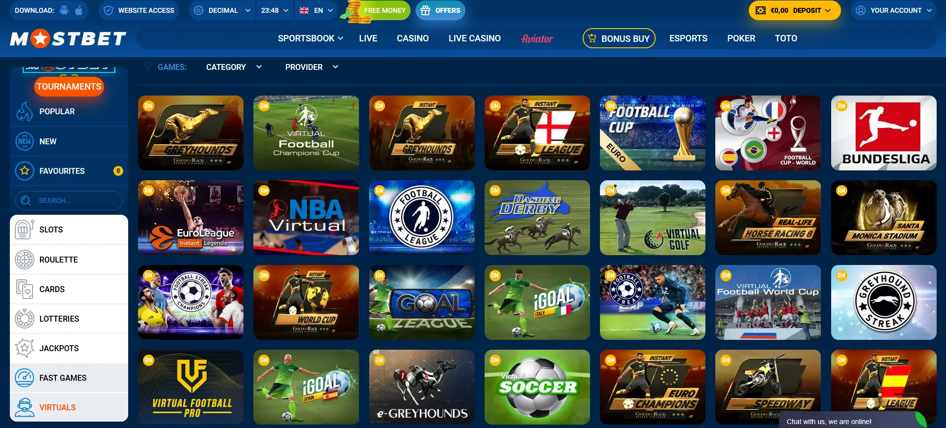 Virtual Sports - Mostbet