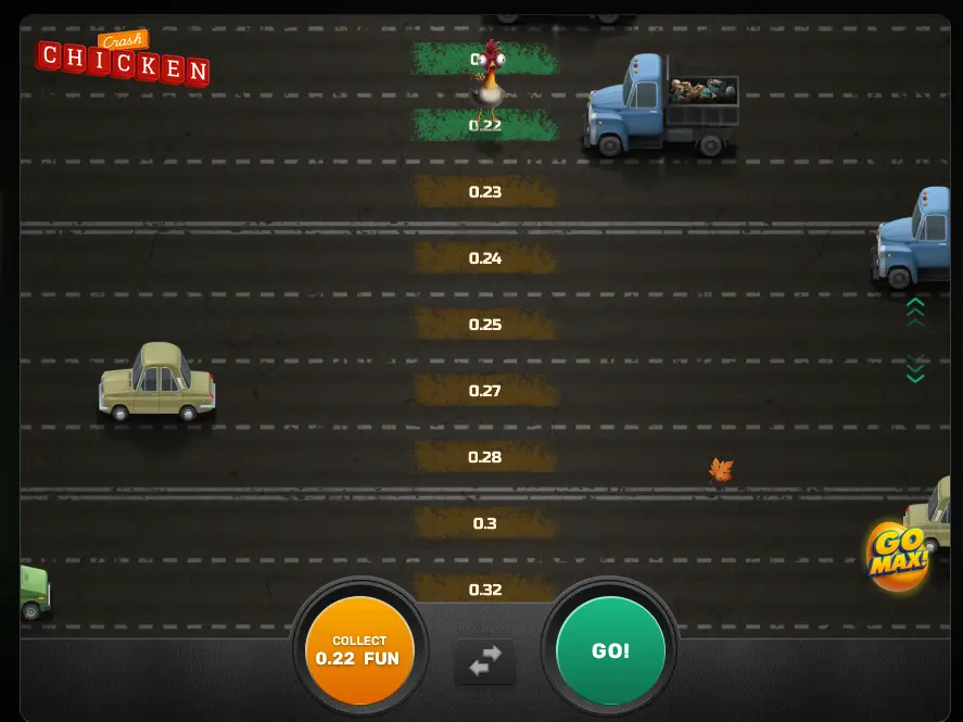 The playing field in Chicken Crash The playing field in Chicken Crash