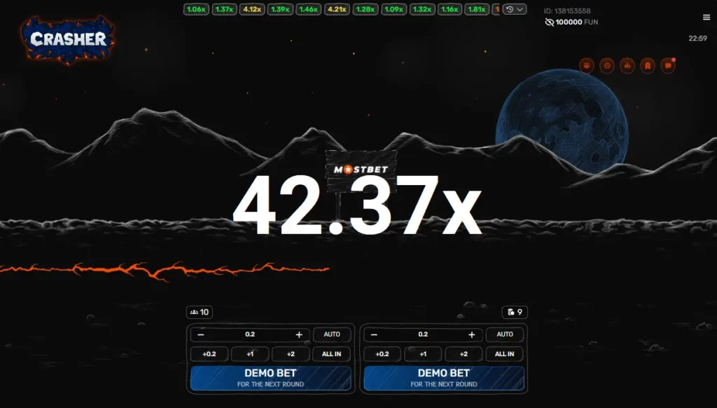 High odds in Crasher High odds in Crasher