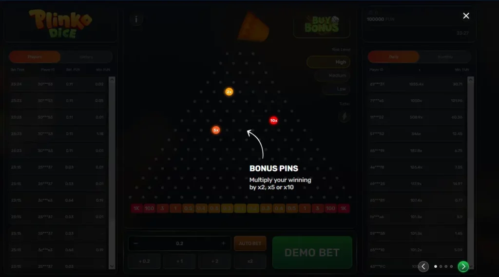 Tutorial in Plinko Dice